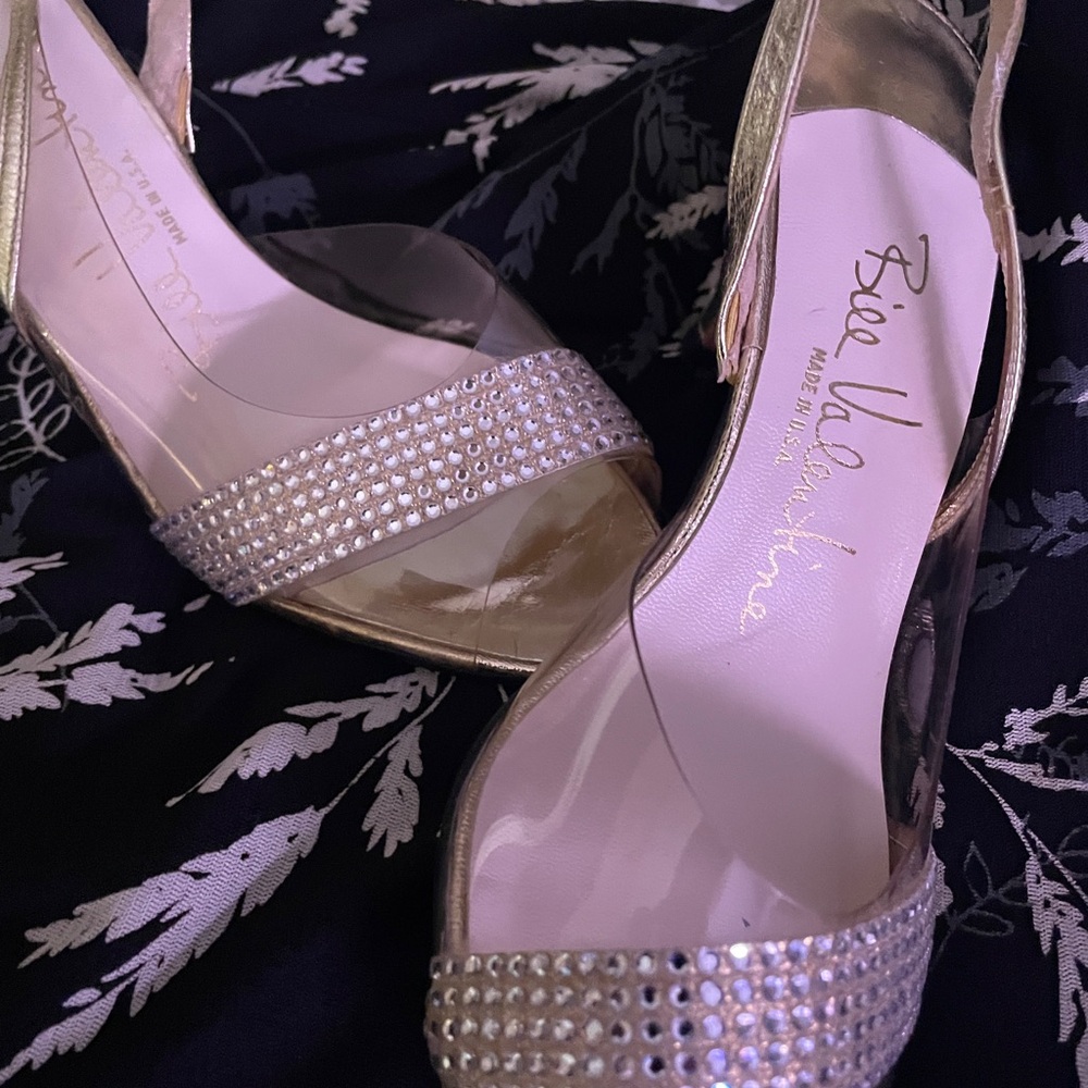 Valentina Gold Heels with Sparkling Accents